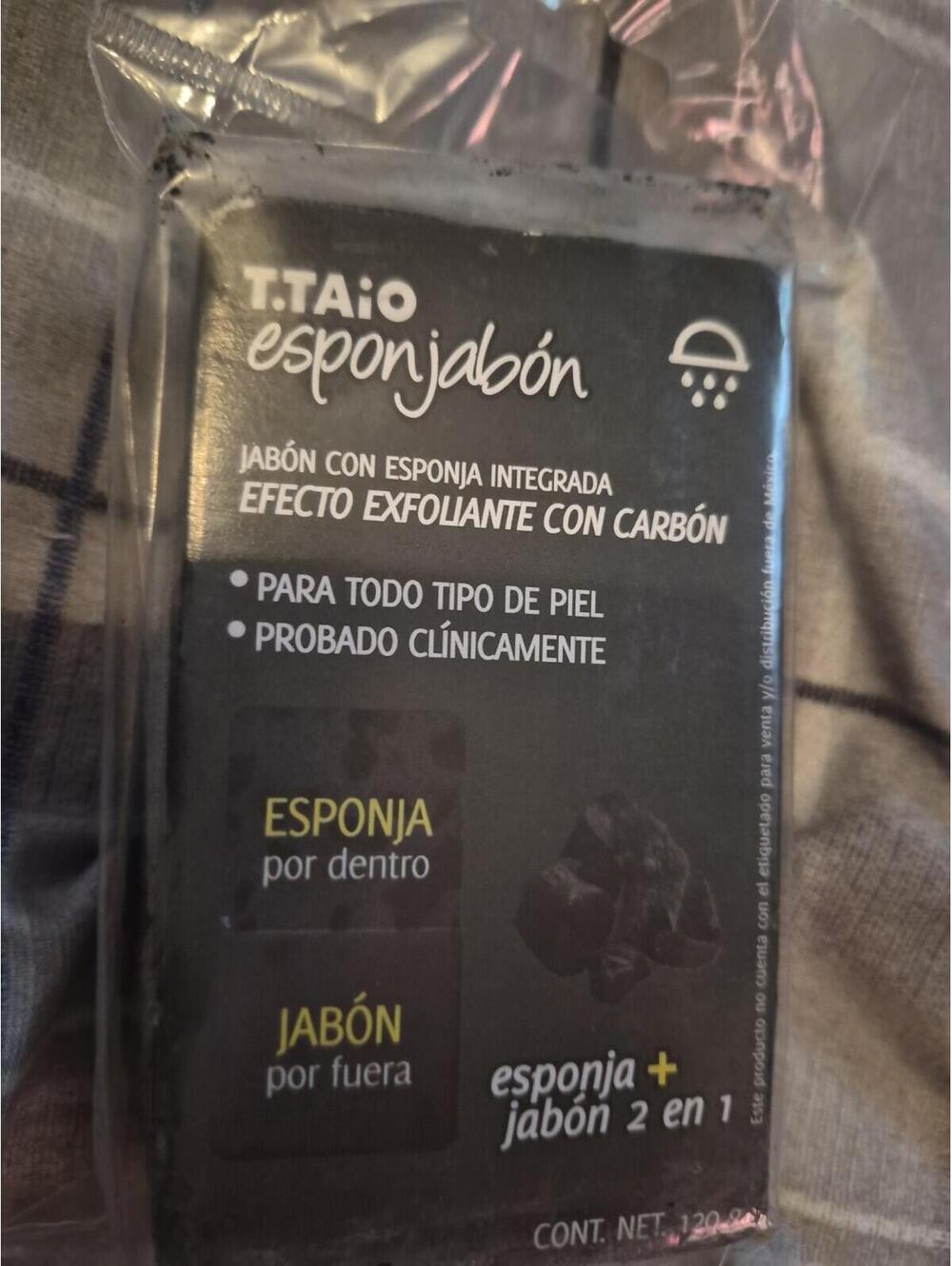 Esponjabon T. Taio Efecto Exfoliante con Carbón (Charcoal)
